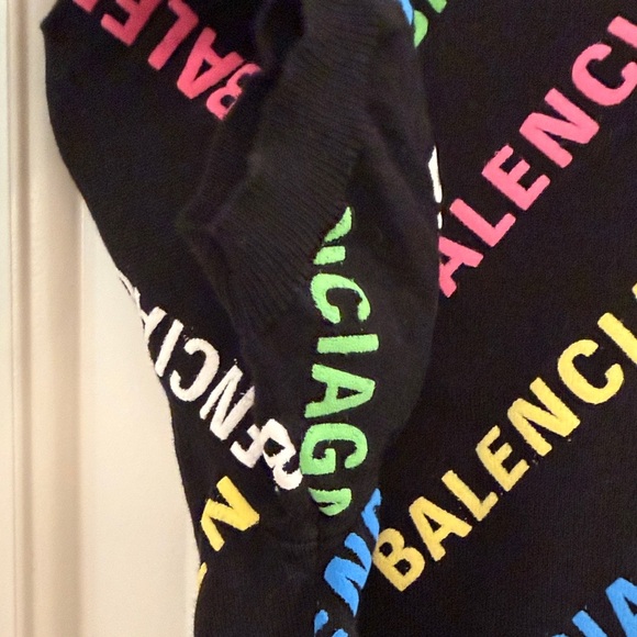 Balenciaga woman Black Tee with Colorful Logo Print - Picture 4 of 13